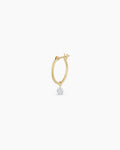 18K Floating Diamond Single Huggie