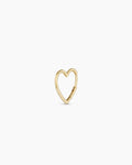 14K Gold Open Heart Single Huggie
