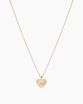 14K Gold Pink Sapphire Vintage Heart Necklace