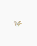14K Diamond Butterfly Single Stud