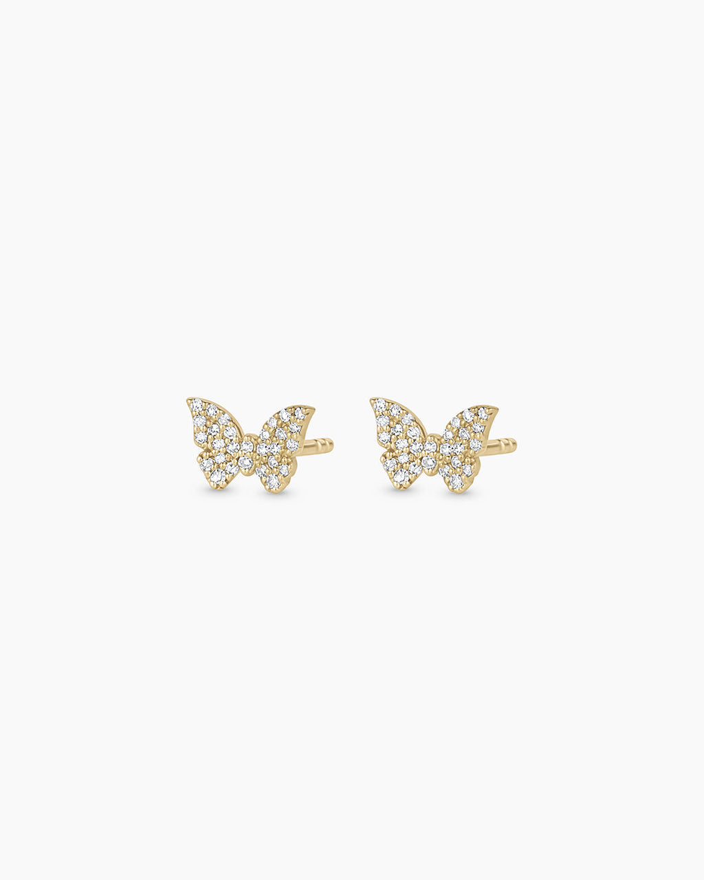 14K Diamond Butterfly Studs