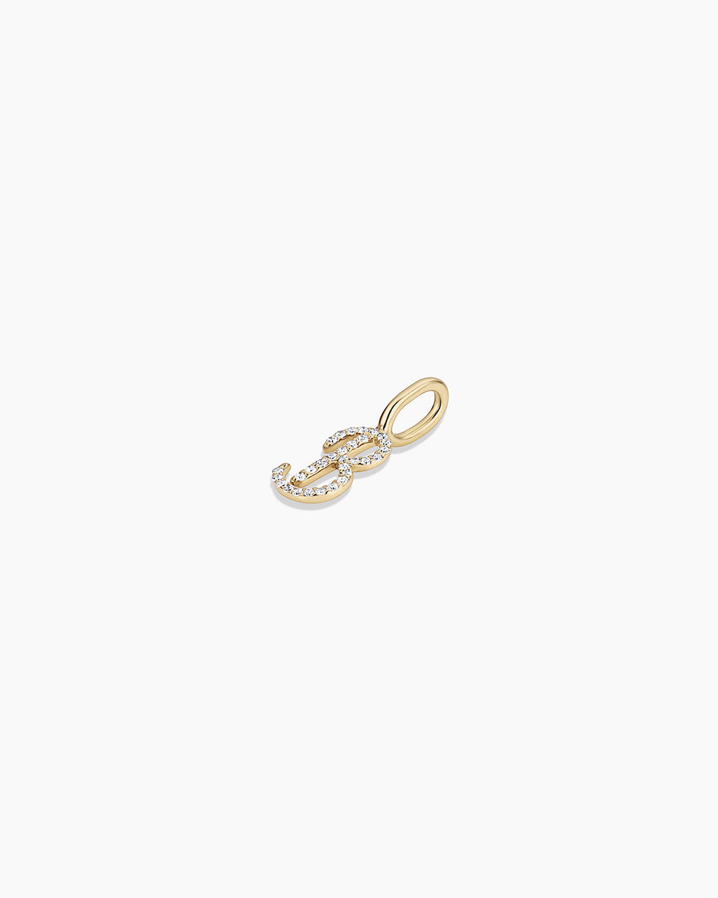 14K Diamond Script Alphabet Charm