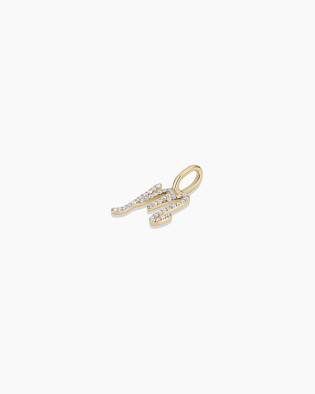 14K Diamond Script Alphabet Charm