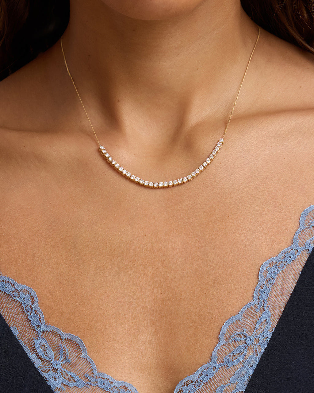 14K Lab Grown Diamond Tennis Row Necklace