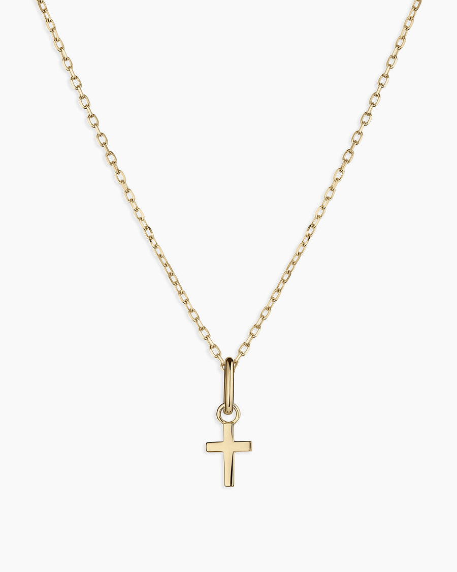 14K Gold Cross Charm Necklace