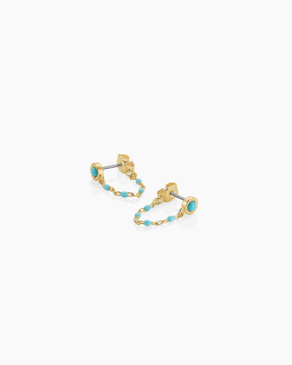 Turquoise Capri Chain Huggies