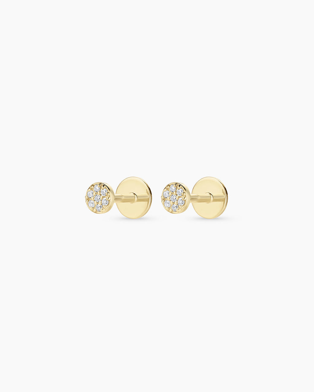 14K Diamond Pavé Flat Back Studs