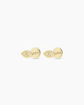 14K Diamond Evil Eye Flat Back Studs