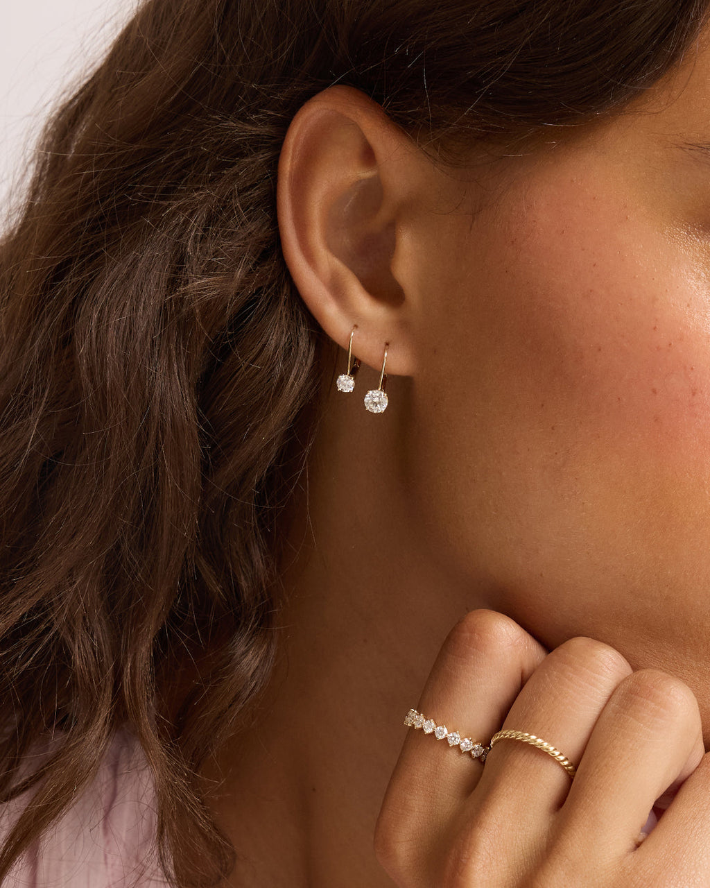 14K Lab Grown Diamond Mercer Drop Earrings