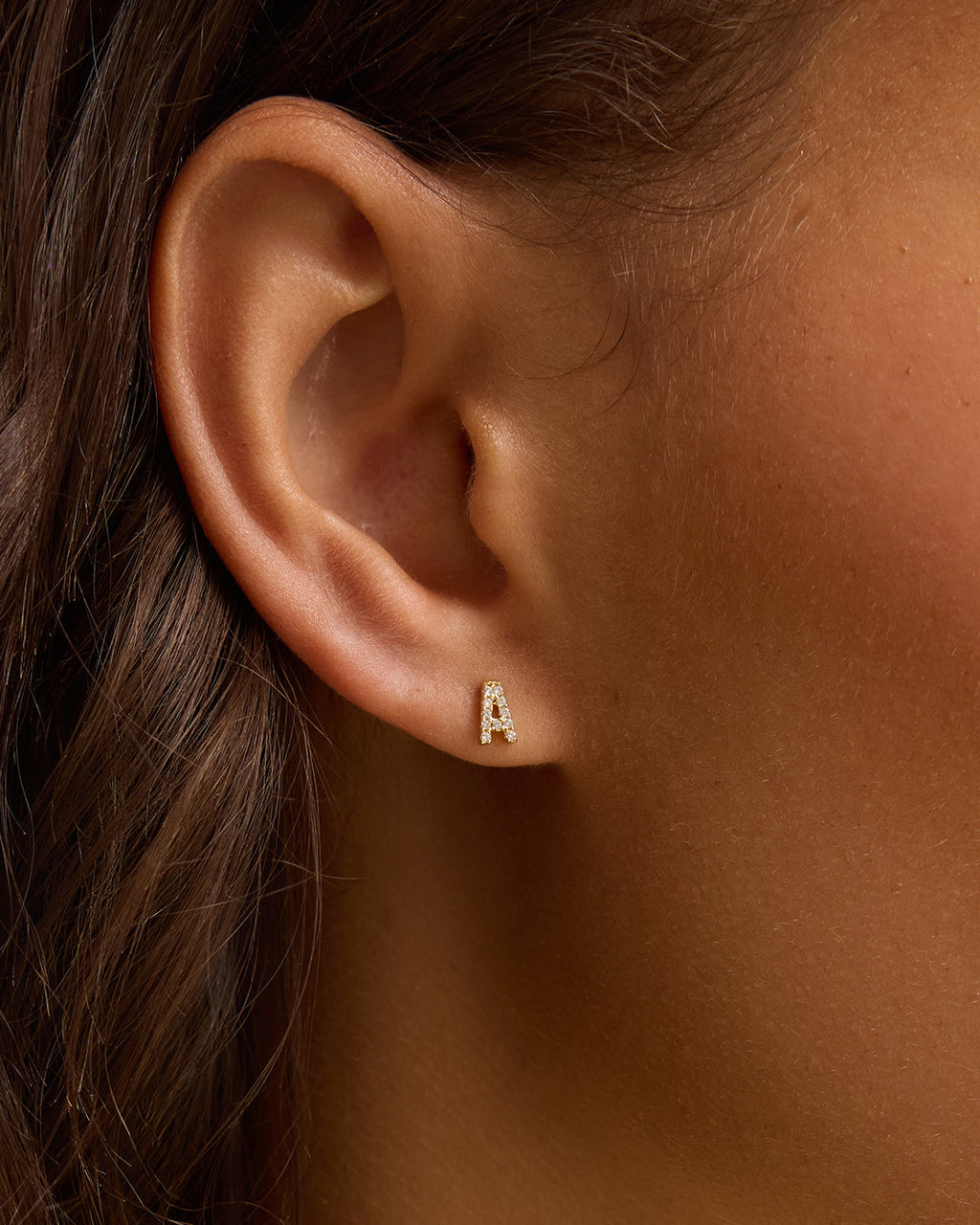 Wilder Shimmer Alphabet Single Stud