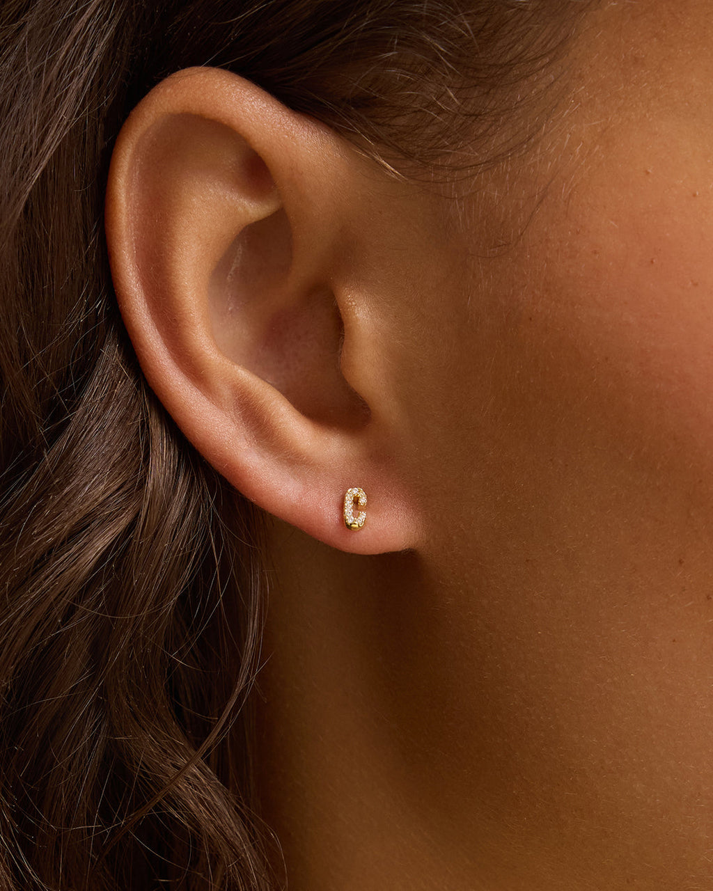 Wilder Shimmer Alphabet Single Stud