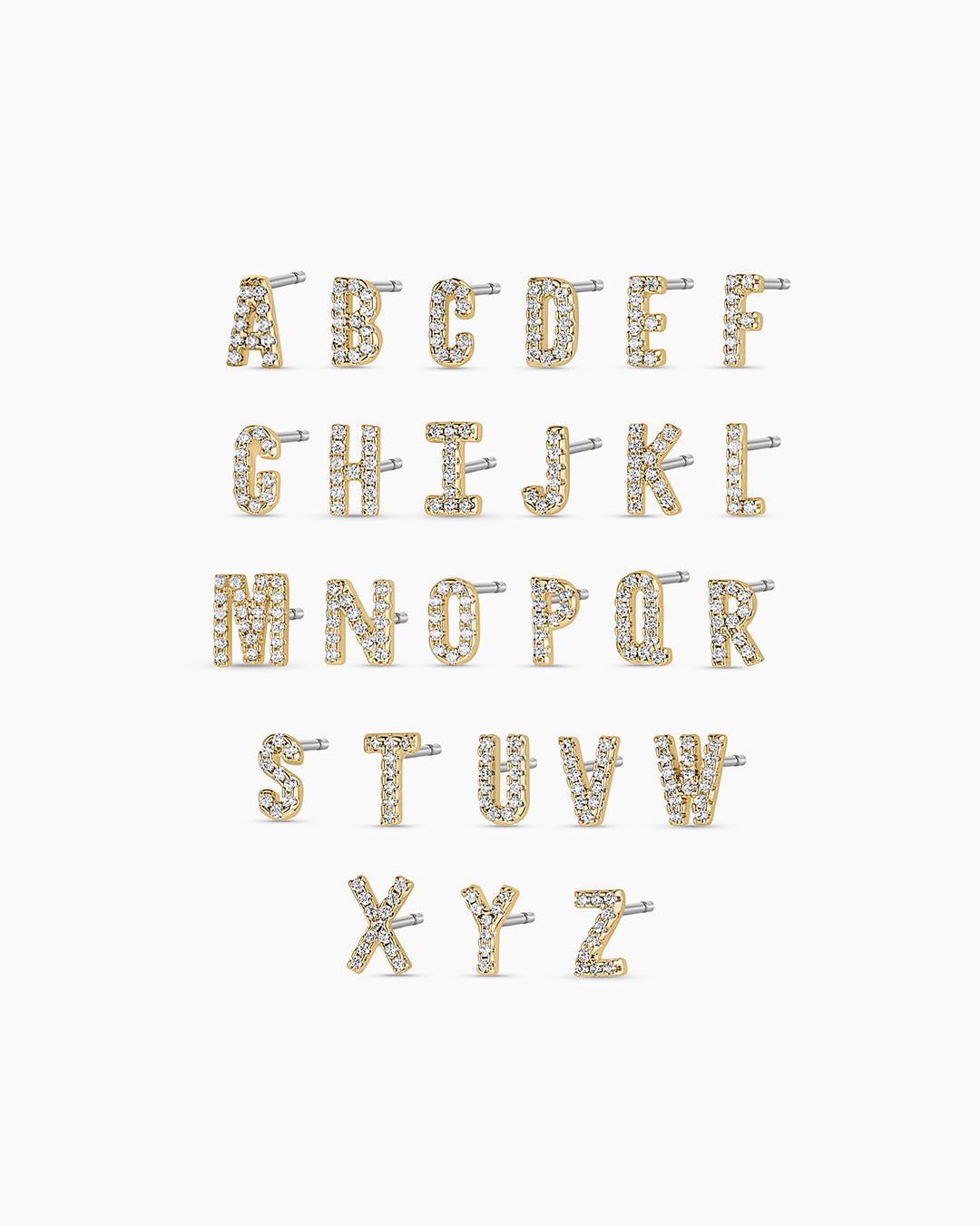 Wilder Shimmer Alphabet Single Stud