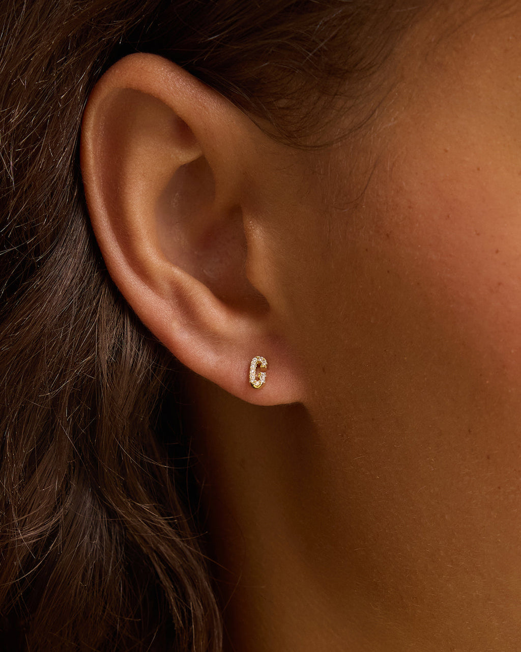Wilder Shimmer Alphabet Single Stud