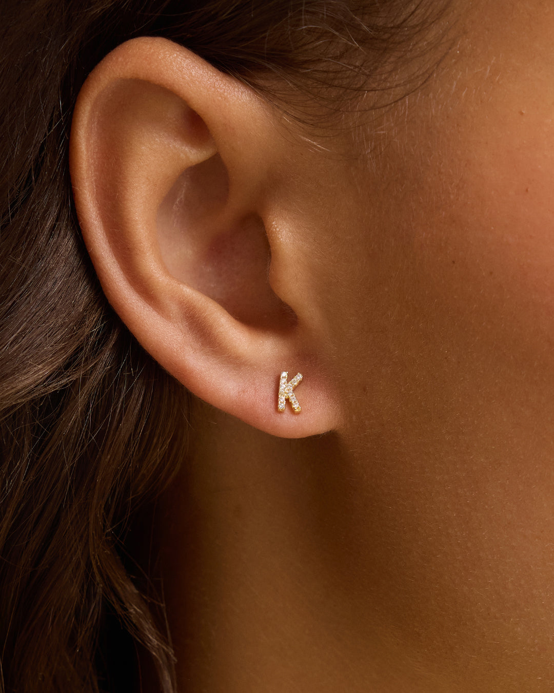 Wilder Shimmer Alphabet Single Stud