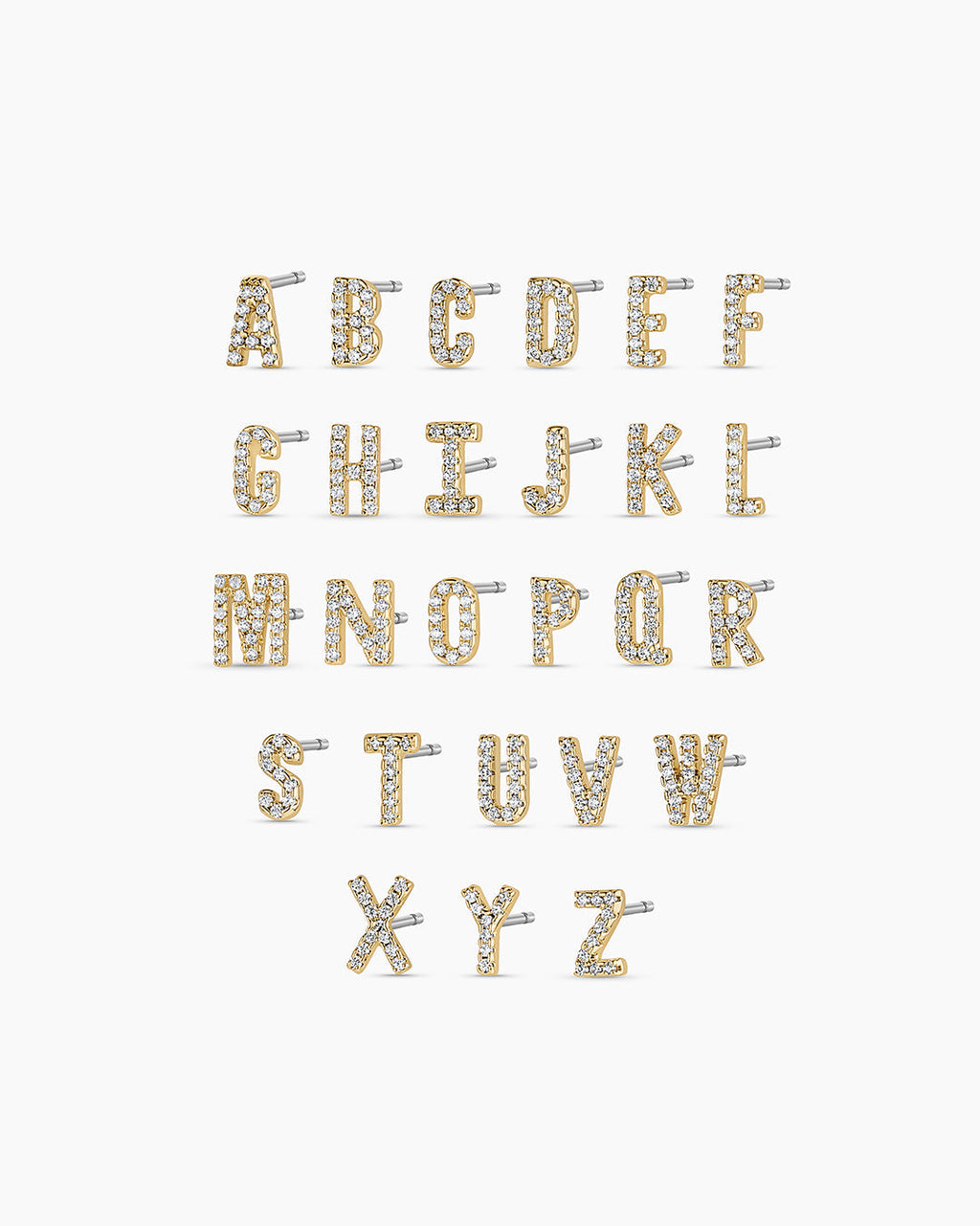 Wilder Shimmer Alphabet Single Stud