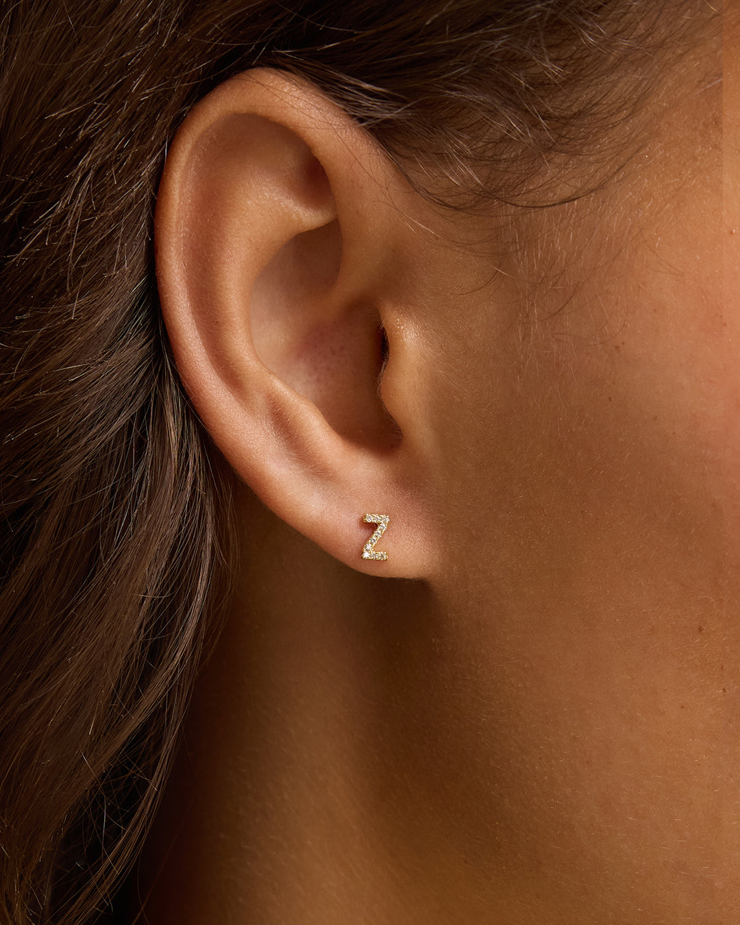 Wilder Shimmer Alphabet Single Stud