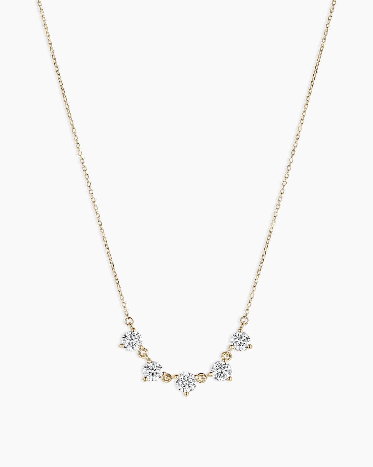 14K Lab Grown Diamond Solitaire Cluster Necklace