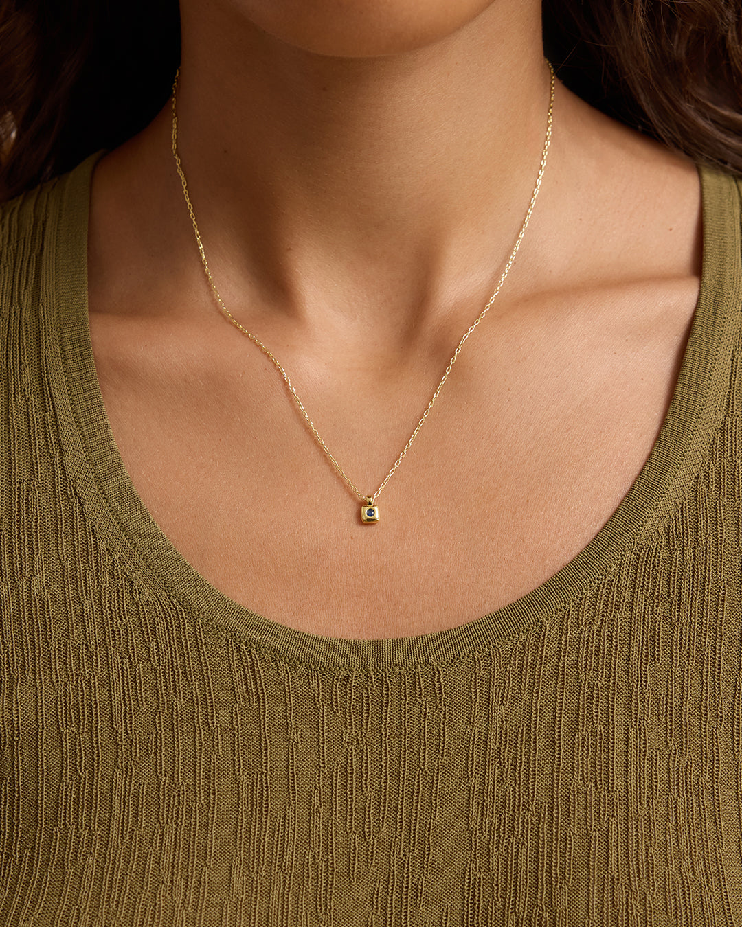 Petite Puff Birthstone Necklace