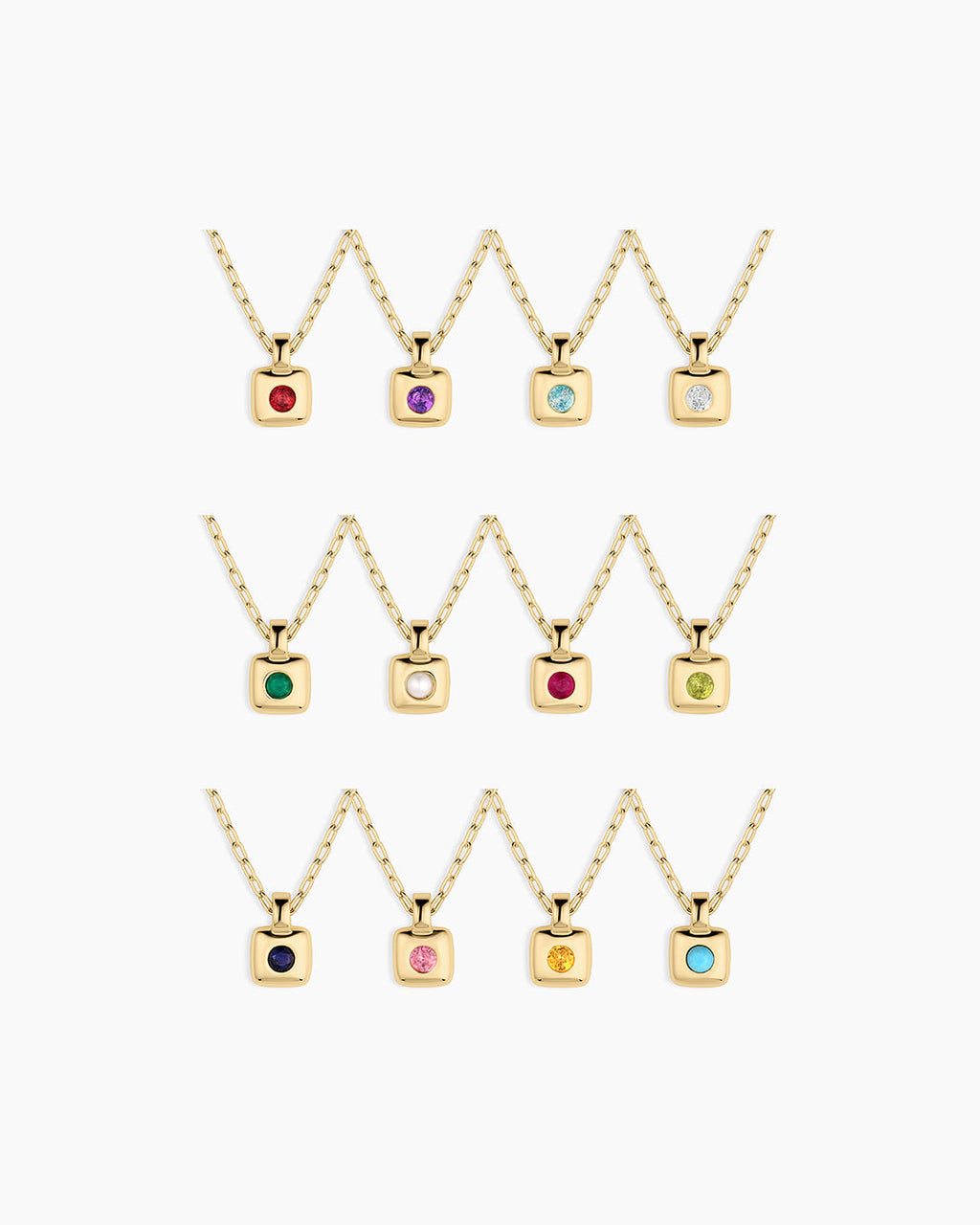 Petite Puff Birthstone Necklace
