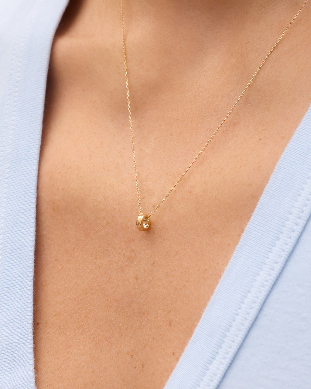 14K Gold Birthstone Halo Charm