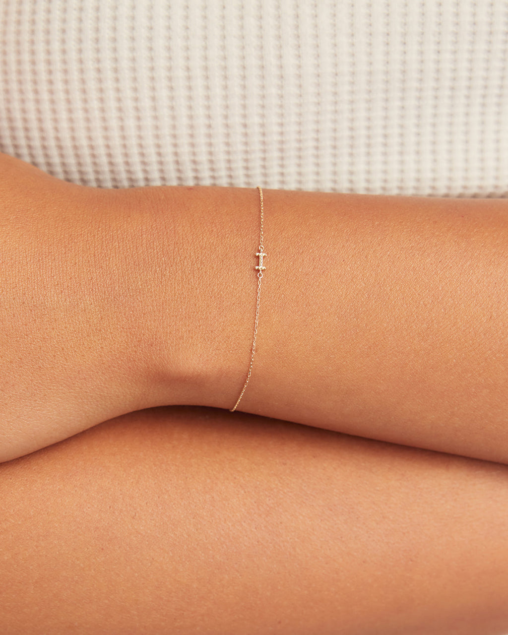 14K Gold Crew Alphabet Bracelet