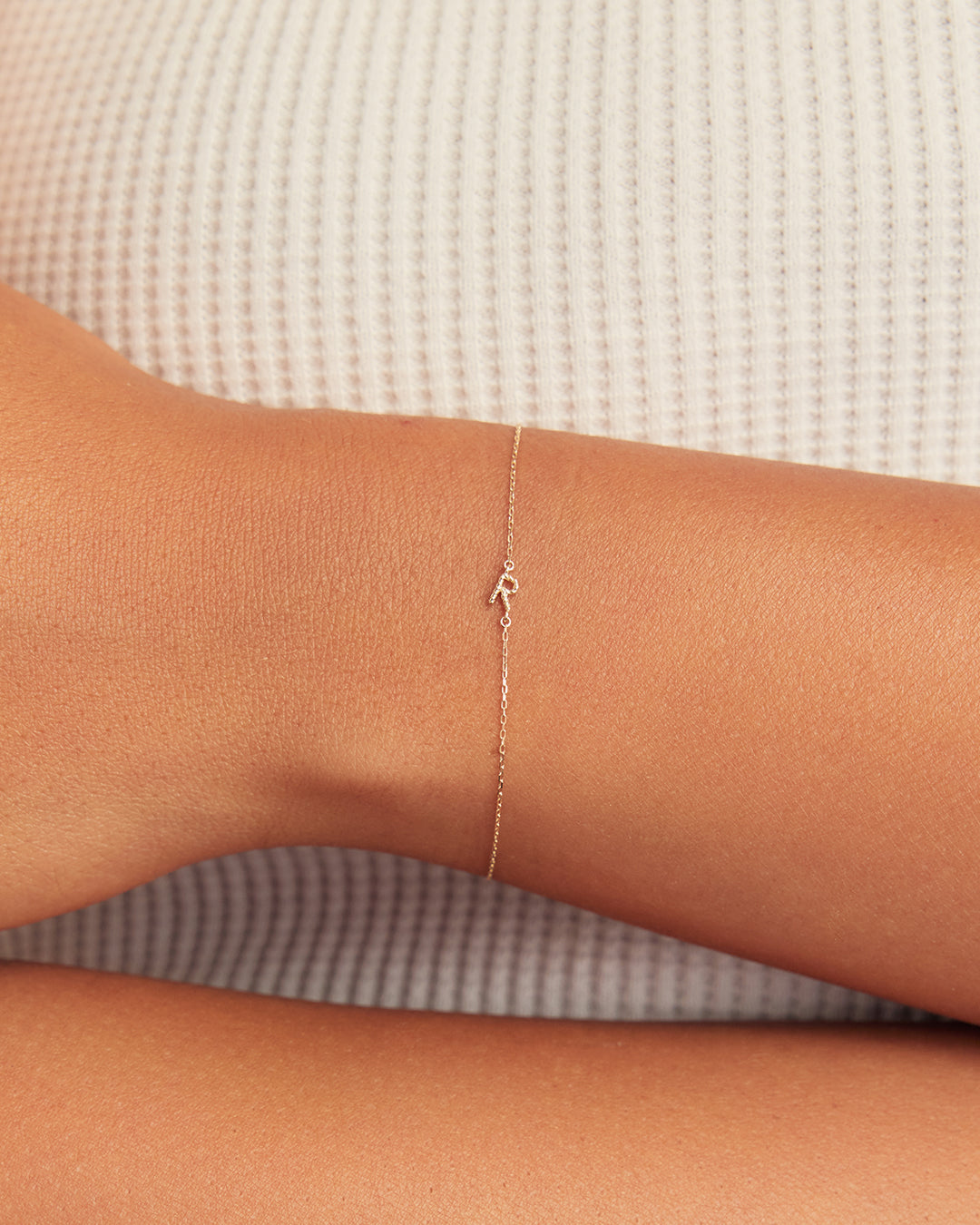 14K Gold Crew Alphabet Bracelet