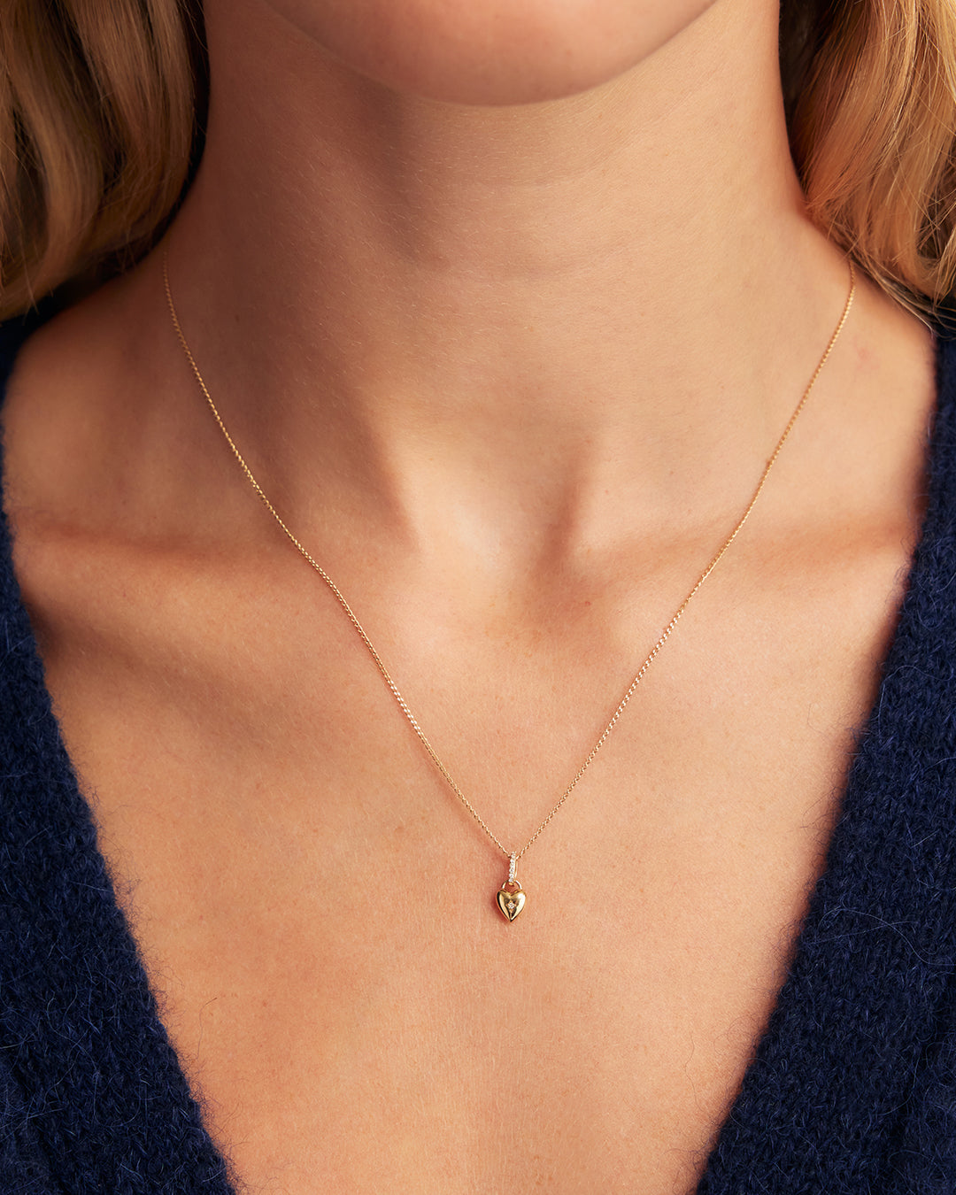 14K Diamond Petite Heart Charm