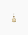 14K Diamond Scallop Charm