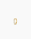 14K Gold Baguette White Sapphire Single Huggie