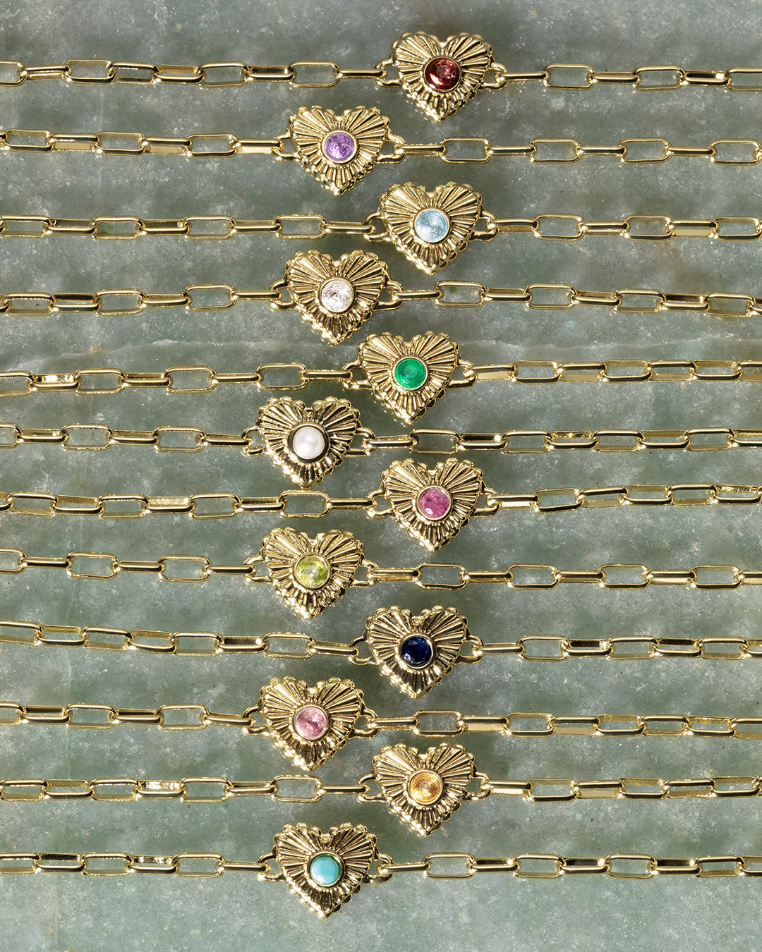 Birthstone Heart Bracelet