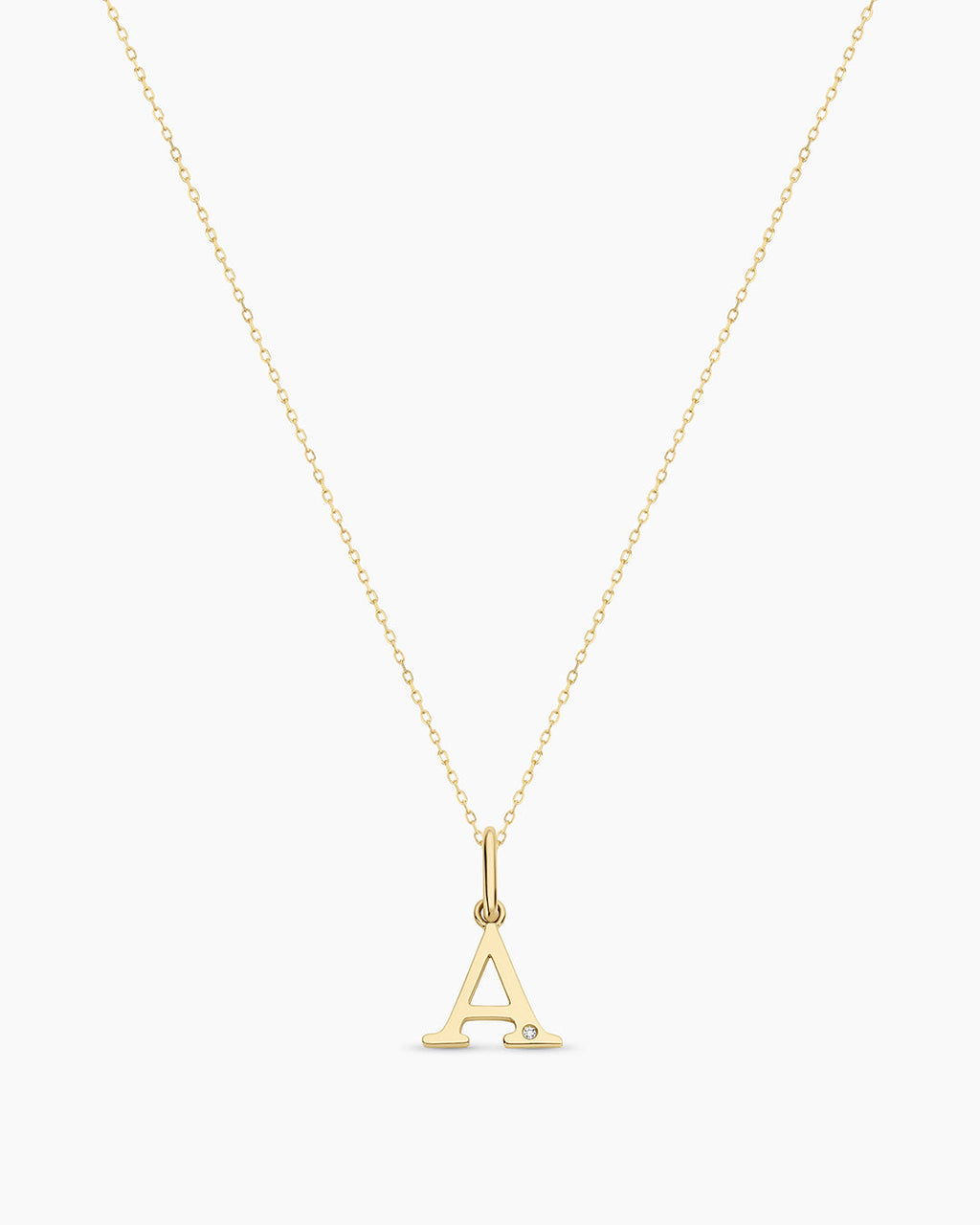 14K Diamond Vintage Alphabet Charm Necklace
