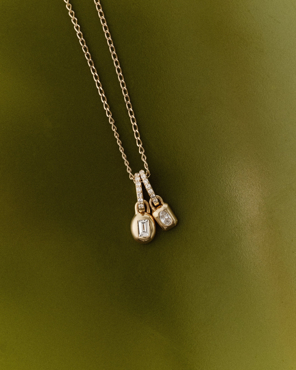14K Lab Grown Diamond Petite Oval Charm